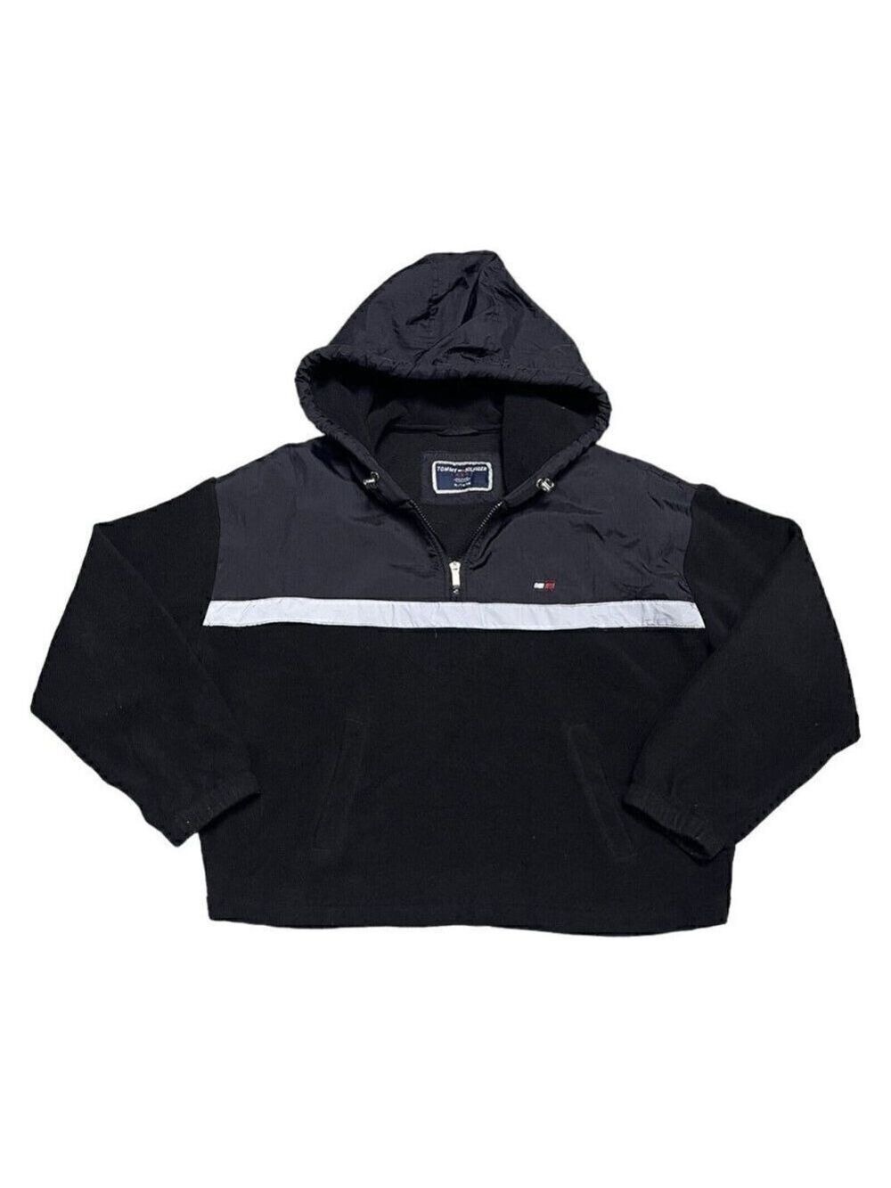 Vintage Y2K Tommy Hilfiger Fleece Reflective Windbreaker Designer Jacket